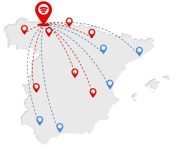 Mapa península ibérica - Ubicaciones